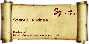Szanyi Andrea névjegykártya
